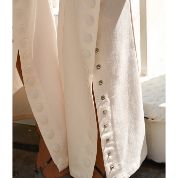 Yellow The Label Fabio Linen Snap Trousers - Picture 8 of 12